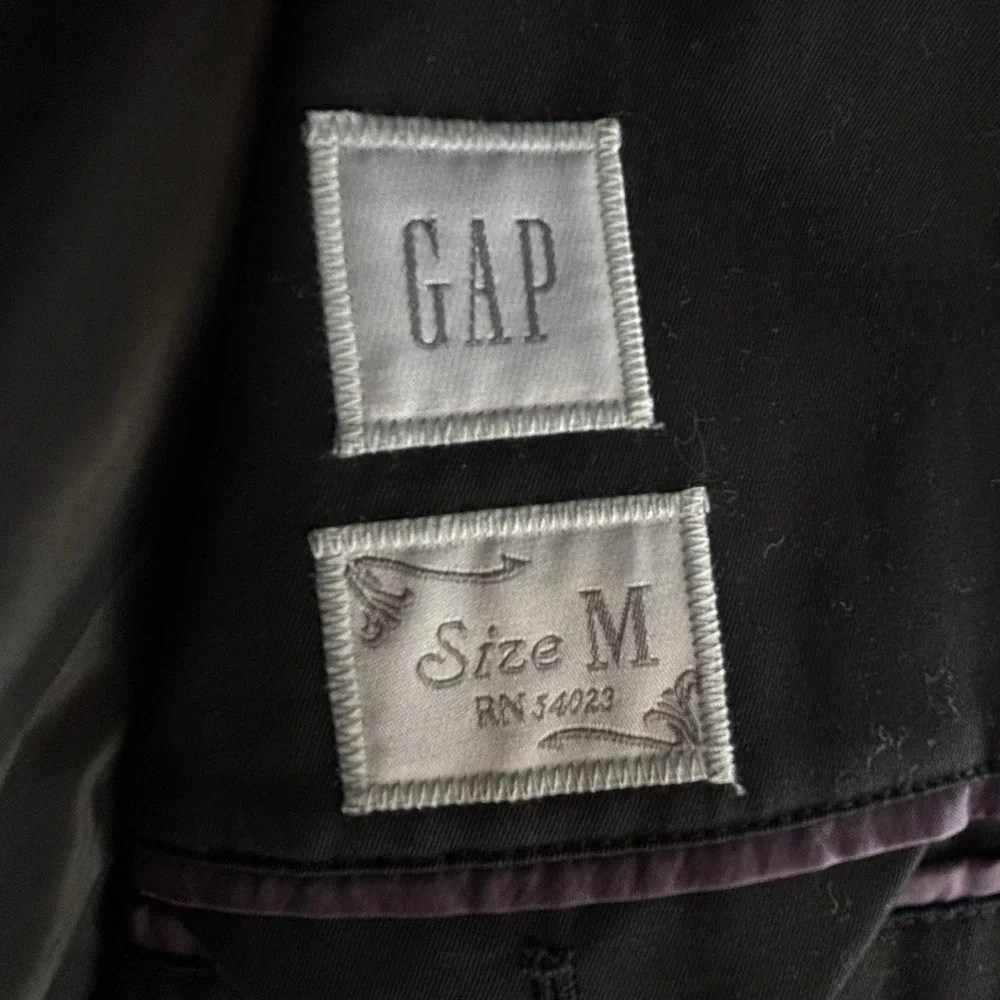 Y2K Gap Casual Blazer M 100% Cotton Black Sport Coat Jacket Timeless Preppy